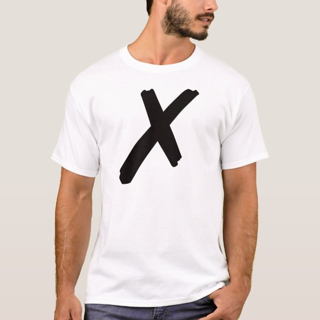 Camiseta A letra americana inglesa "X " (Frente)