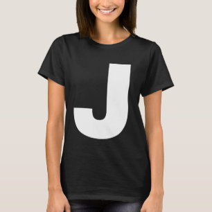 Camiseta A letra J maiúscula, branco simples, em negrito