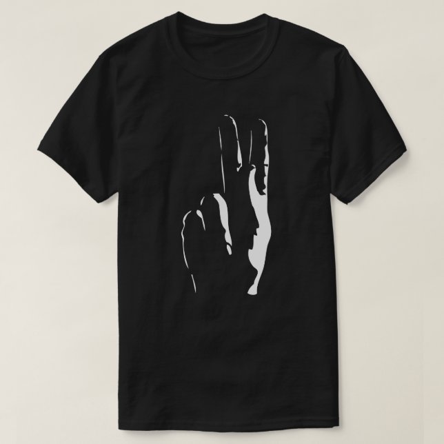 Camiseta a letra K em linguagem gestual (Frente do Design)