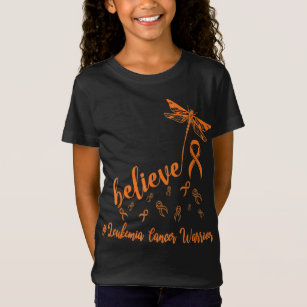 Camiseta a libélula do guerreiro cancer da leucemia acredit