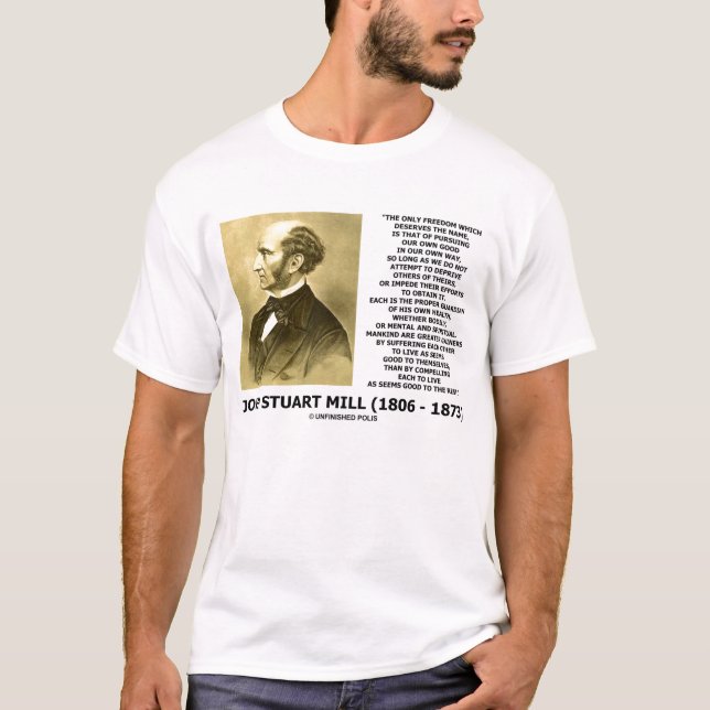 Camiseta A liberdade de John Stuart Mill que leva a cabo (Frente)