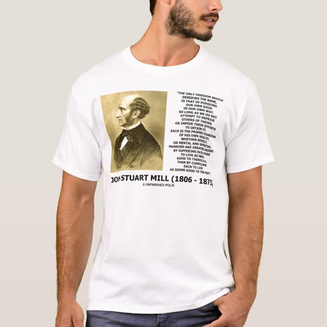 Camiseta A liberdade de John Stuart Mill que leva a cabo (Frente)