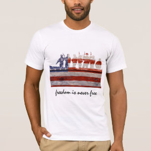Camiseta A liberdade está nunca livre; apoie nossas tropas