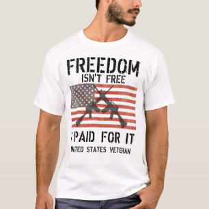 Camiseta A liberdade não é I livre pago por ela! Veterano