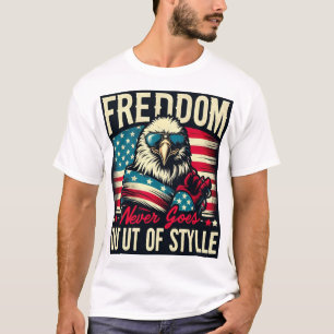 Camiseta A liberdade nunca sai do estilo Águia Patriótica