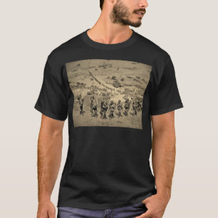 Camiseta A linha longa da praia de Omaha