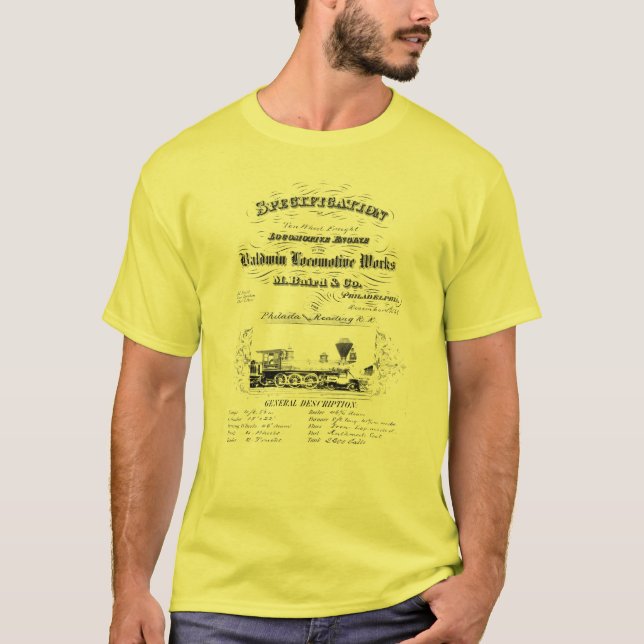 Camiseta A locomotiva de Baldwin funciona 1868 (Frente)