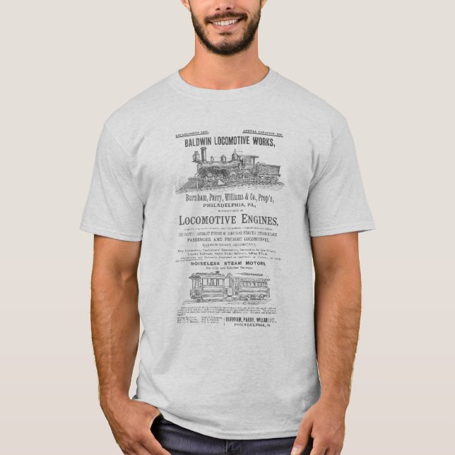 Camiseta A locomotiva de Baldwin funciona locomotivas (Frente)