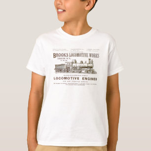 Camiseta A locomotiva de vapor dos ribeiros funciona 1890