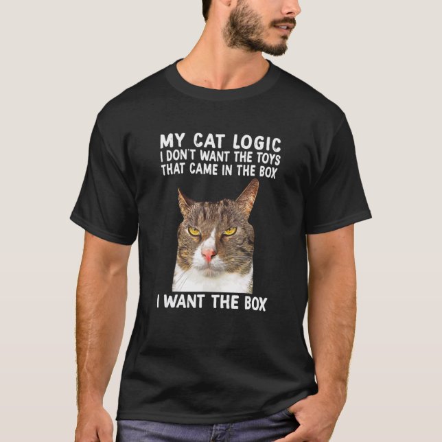 Camiseta A Lógica De Gato Que Eu Não Quero Que Ele Adquira  (Frente)