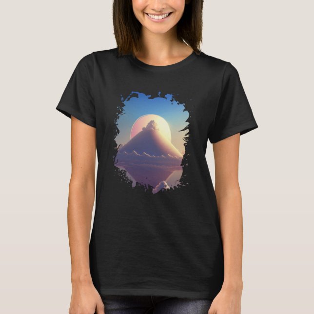 Camiseta A lonely mountain of candy cotton with clouds (Frente)