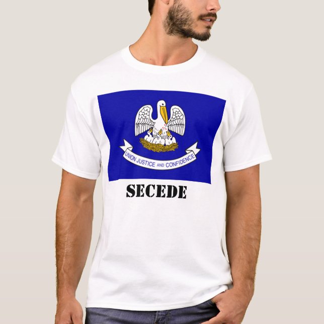 Camiseta a louisiana-pelicano-bandeira, SECEDE (Frente)
