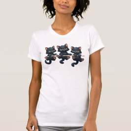 Camiseta A lovely design featuring playful black cats for f