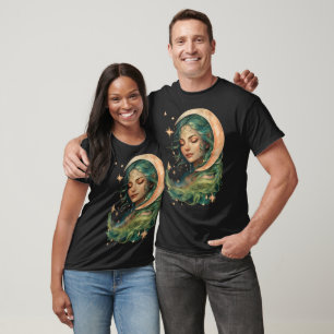 Camiseta A lua alegre Arte Celestial Radiante para Tee