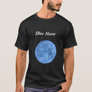 Camiseta a lua azul brilhante de cheio
