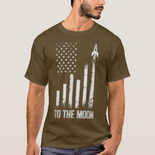 Camiseta À Lua Bitmoney Crypto Stock Market Flag dos EUA