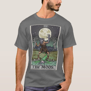 Camiseta A Lua Tarot Card Gothic Halloween Werewolf Spoo