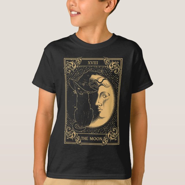 Camiseta A Lua Tarot Xvii Inspirou A Bruxa Negra Hat (Frente)