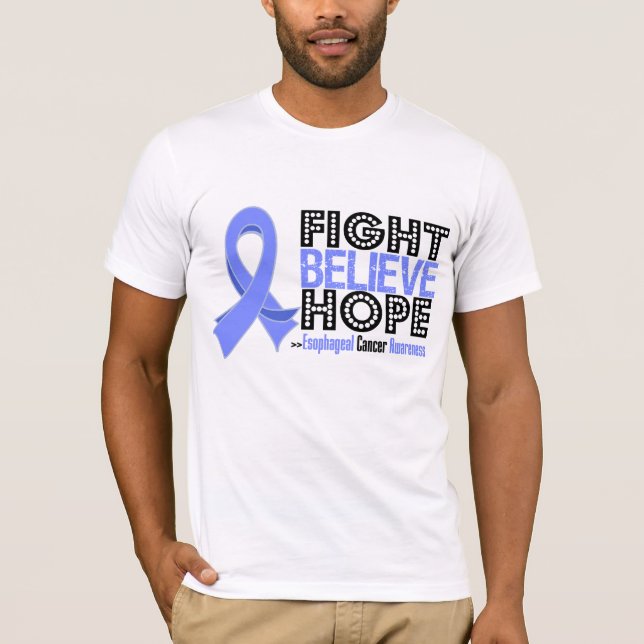 Camiseta A luta acredita a esperança - cancer esofágico (Frente)
