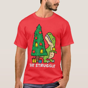 Camiseta A Luta Cute Tre Dino Engraçado Toddler de Natal