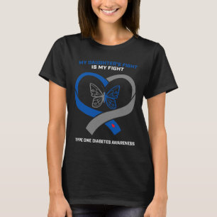 Camiseta A Luta da Minha Filha É A Minha Luta Diabética Tip