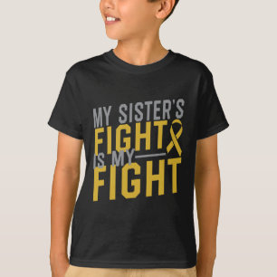 Camiseta A Luta da Minha Irmã é o meu Cancer da Infância Aw