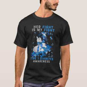Camiseta A Luta Dela É A Minha Luta Contra A Diabetes T1D