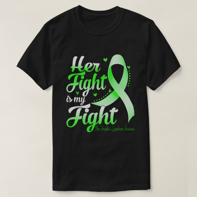 Camiseta A Luta Dela É A Minha Luta Contra A LYMPHOMA DE NO (Frente do Design)