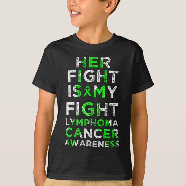 Camiseta A Luta Dela É A Minha Luta Contra O Linfoma Cancer (Frente)