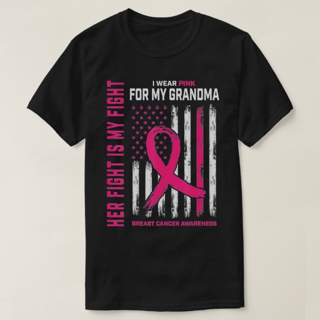 Camiseta A Luta Dela É A Minha Luta, Eu Visto A Mamãe Rosa  (Frente do Design)