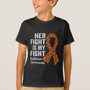 Camiseta A luta dela é a minha luta laranja de apoio Leukem