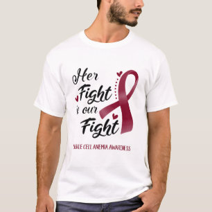 Camiseta A luta dela é a nossa luta contra a anemia falcif