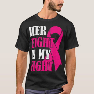 Camiseta A Luta Dela É O Meu Cancer De Fita Rosa
