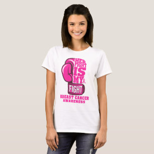 Camiseta A Luta dela é o meu Cancer de lutas de luvas de bo