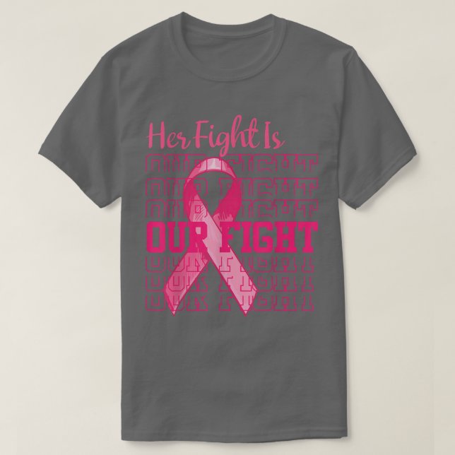 Camiseta A Luta Dela É O Nosso Cancer De Fita Rosa A (Frente do Design)