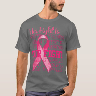 Camiseta A Luta Dela É O Nosso Cancer De Fita Rosa A