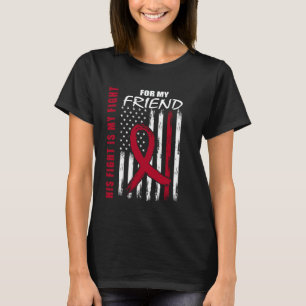 Camiseta A Luta Dele é Minha Luta Amigo Mieloma Múltiplo Ri