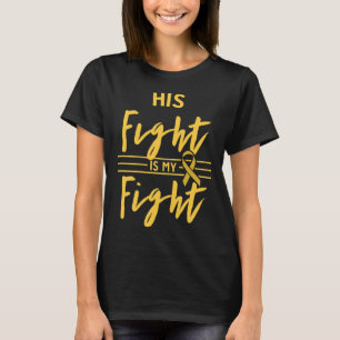 Camiseta A Luta Dele É Minha Luta Conscientização do Câncer