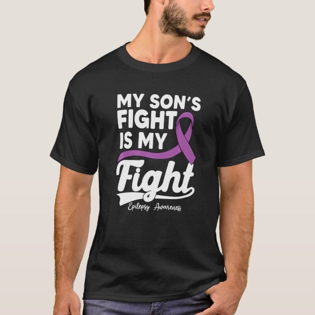Camiseta A Luta Do Meu Filho É O Meu Guerreiro Da Epilepsia (Frente)