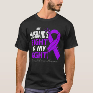 Camiseta A Luta do Meu Marido É O Meu Câncer de pâncreas De
