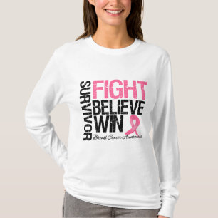 Camiseta A luta do sobrevivente do cancro da mama acredita