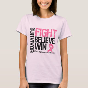 Camiseta A luta do sobrevivente do cancro da mama acredita