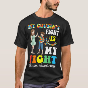 Camiseta A Luta dos Meus Primos Contra o Autismo é Minha Lu