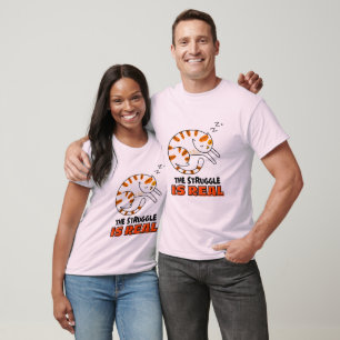 Camiseta "A Luta É Real" Gato Engraçado