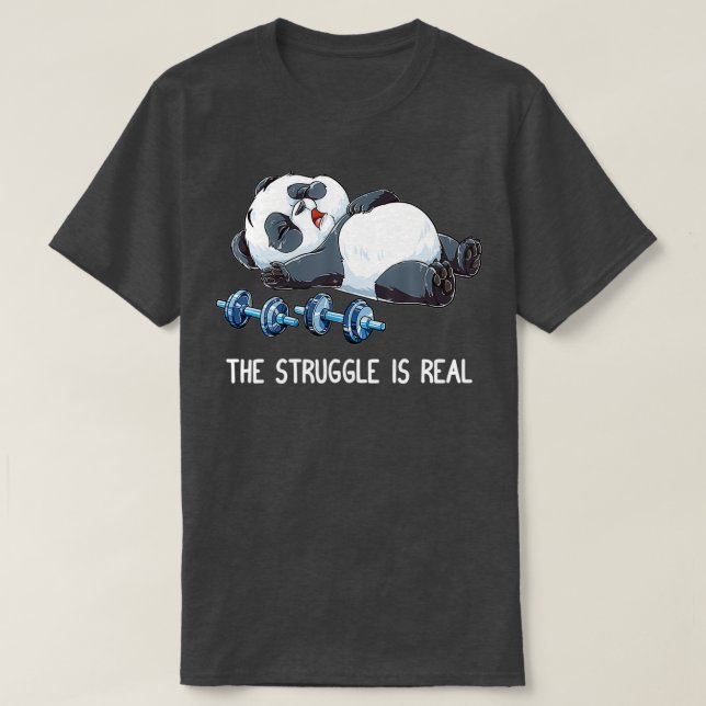 Camiseta A luta é um verdadeiro e engraçado Panda (Frente do Design)