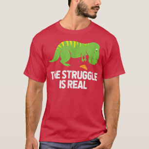 Camiseta A Luta É Verdadeiro Dinossauro Pizza Paleontolo