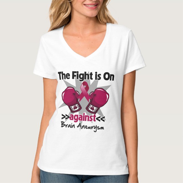 Camiseta A luta está sobre contra o aneurisma do cérebro (Frente)