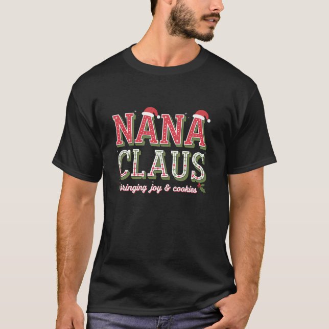 Camiseta À Luz De Natal Família Pajama Correspondendo NaNa  (Frente)