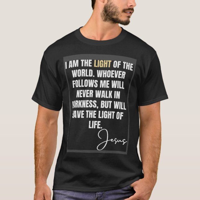 Camiseta A luz do mundo Vida Jesus João 812 Christi (Frente)