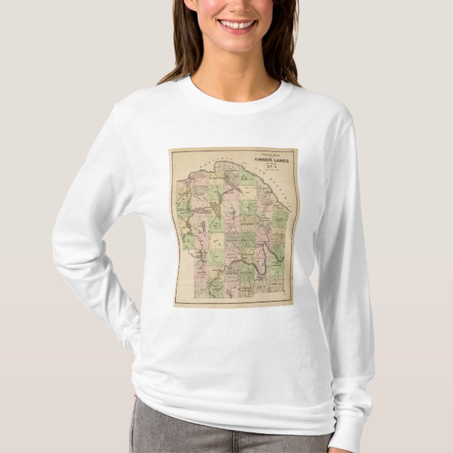 Camiseta A madeira aterra o mapa 5 (Frente)